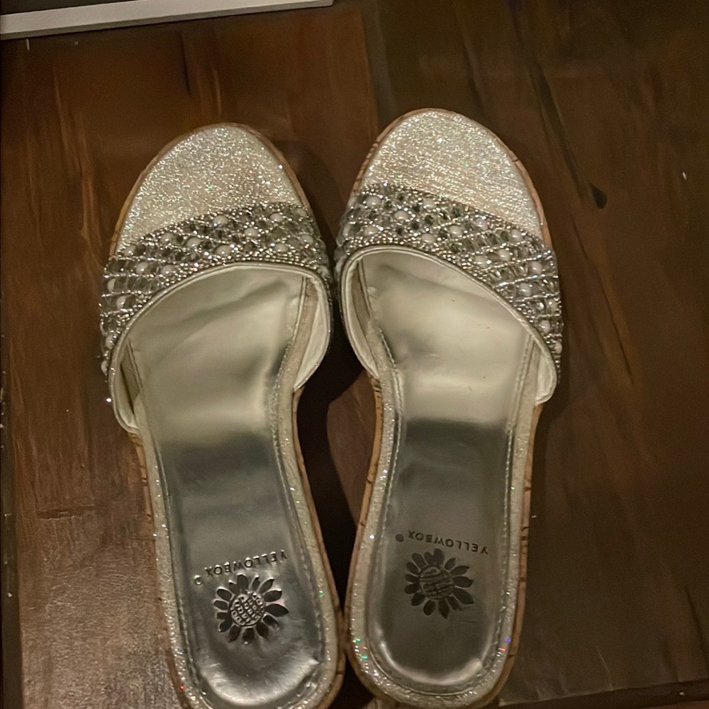 Yellow box heels for women